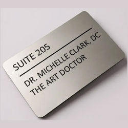 Professional Engraved Silver Office Sign with Custom Logo & Text