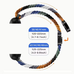 Woven Nylon Elastic Solo Loop Strap for Apple Watch with Magnetic Buckle